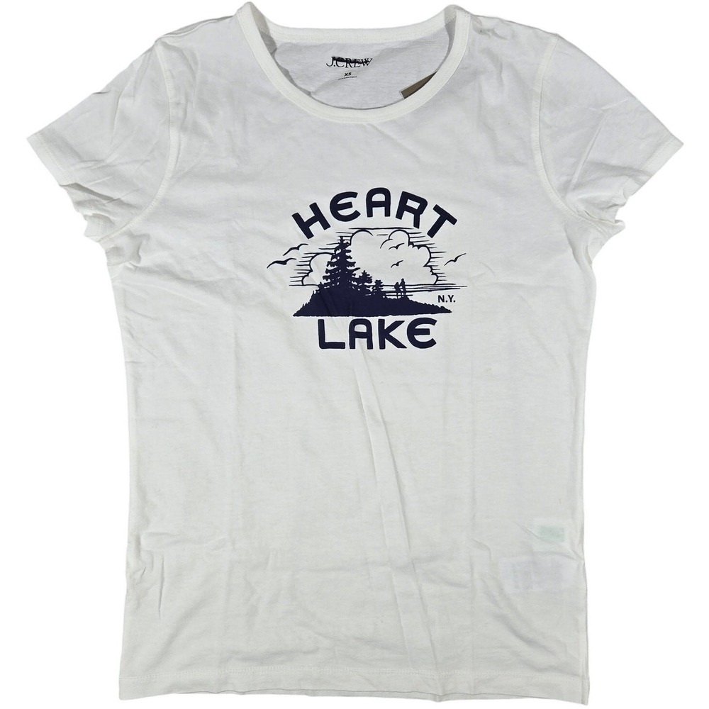 J. Crew Fitted Heart Lake‎ graphic T-shirt XS NWT